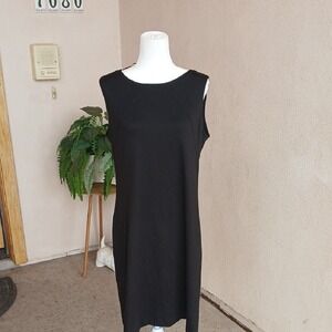 Studio I Black Sleeveless Sheath Midi Dress